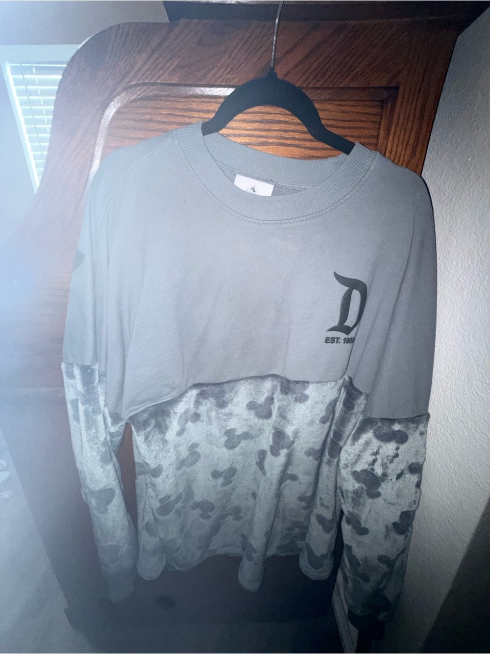 Women's Gray Camo Panel Pullover Sweatshirt